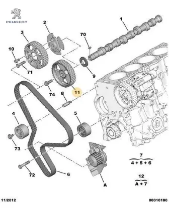Eksantrik Mil Dişlisi 42 Diş Partner Dw10td Peugeot 0805.E7 resmi