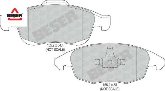 Ön Fren Balatasi Partner Tepee 1.6 Hdi Beşer  4253.61/ 816.0/ WVA24538/ 4254  PEUGEOT, CITROEN 3964 resmi