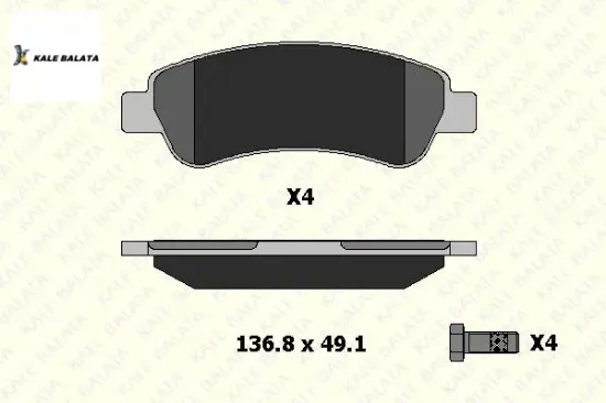 Arka Fren Balatasi Boxer-jumper-ducato Kale Balata  71770028/ 77364016/ 1611140680  PEUGEOT, FIAT, CITROEN 24465 190 14 ANS KD2 resmi