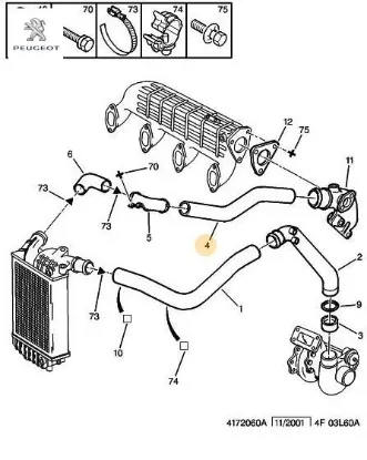 Turbo Hava Borusu Peugeot    PEUGEOT, CITROEN, FIAT 0382.Q8 resmi