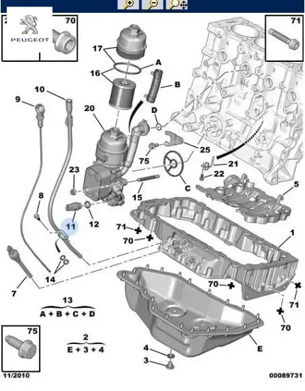 Yağ Müşürü 106-206-307-partner-fiesta-foc 1.4-1.9d resmi