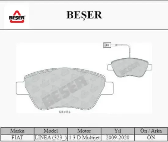 Ön Fren Balatasi Bipper-fiorino-linea 1.3-1.4 resmi