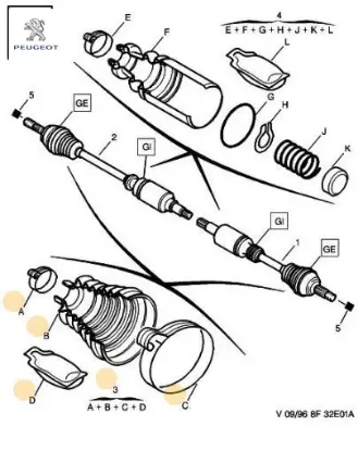 Aks Körüğü    106 Peugeot    PEUGEOT, CITROEN 3293.81 resmi
