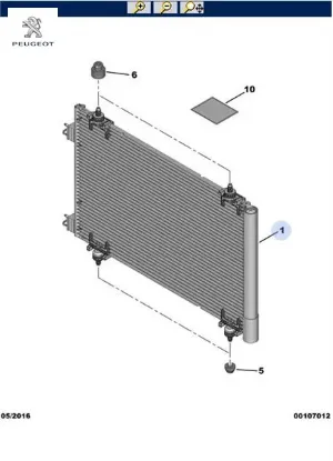 Klima Radyatörü 307-308-rcz-5008-3008-tepee Peugeot  1610161980/ 1682207680/ 6455.CX   CITROEN, DS, PEUGEOT 6455.GH resmi
