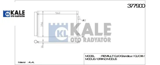 Klima Radyatörü 307-308-partner B9-c4 1.4-1.6 16v 6455.GK/ 6455.HJ/ 6455.HK/ 645 resmi