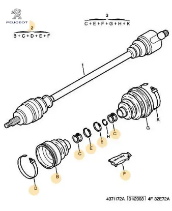 Dis Aks Koruk Peugeot    PEUGEOT, CITROEN 3293.96 resmi