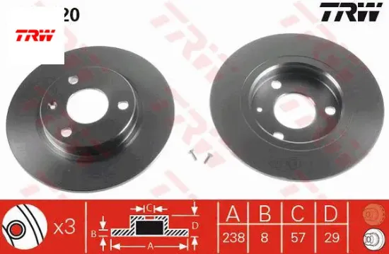 Ön Fren Disk Aynasi 106 Ii 96-> Trw  4249.C5/ 4246.F8/ 4246.G0/ 956   DF1120 resmi