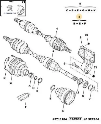 Aks İç Körük 1800 Boxer Peugeot    CITROEN, FIAT, PEUGEOT 3287.78 resmi