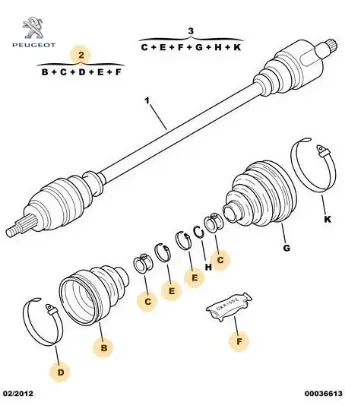 Aks İç Körüğü    Boxer 1.4 Peugeot    PEUGEOT, CITROEN 3287.90 resmi