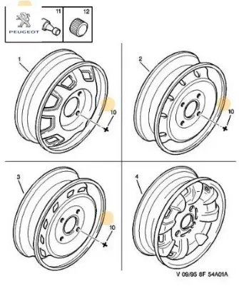Bijon Saplamasi 106-206-306-partner Peugeot    PEUGEOT, CITROEN 5405.35 resmi