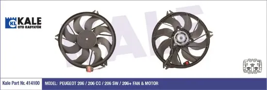 Fan Motoru 206-206+ 1.4hdi- Et3j4 250w 385mm Ac resmi