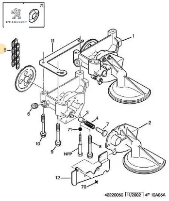 Yağ Pompa Zinciri Dw8 Partner Peugeot 1033.10 resmi
