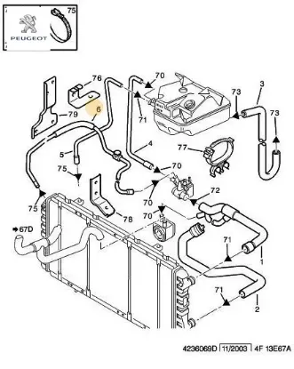 Radyatör Su Hortumu Peugeot    RENAULT 1317.95 resmi