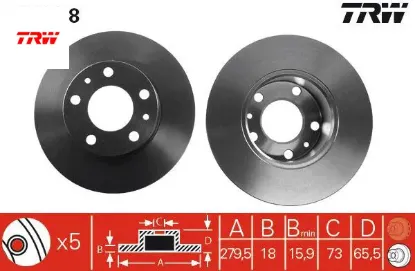 Ön Fren Disk Aynasi Boxer-ducato 94-05 Trw  4246.J84249.H6/ 1300500080/ 71  PEUGEOT, CITROEN, FIAT DF2728 resmi