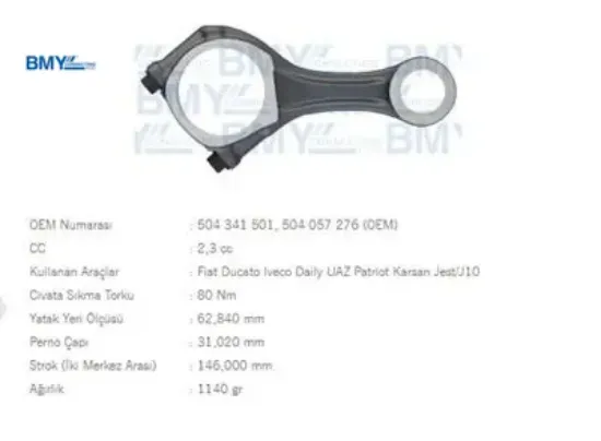 Piston Kolu    Ducato-j10-jest-daily 2.3jtd  07-> resmi