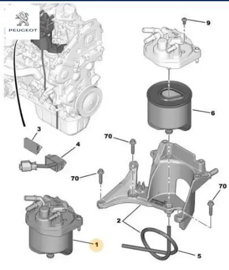 Mazot Filtre Kutusu 301-308-partner 1.6hdi/euro5 resmi
