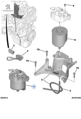 Mazot Filtre Kutusu 1.6hdi Euro5 Peugeot  1901.97   FIAT, DS, CITROEN, TOYOTA, OPEL, MITSUBISHI, PEUGEOT 9809757980 resmi