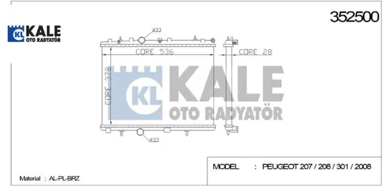 Radyatör 301-2008-208-c2-c3-c4-c-elysee-ds3 resmi