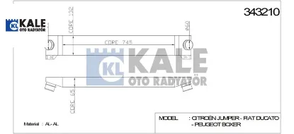 Turbo Radyatörü Ducato-boxer 2.2-3.0hdi Kale Radyatör  0384.K1 / 1347700080 / 161415  CITROEN, FIAT, PEUGEOT 343210 resmi