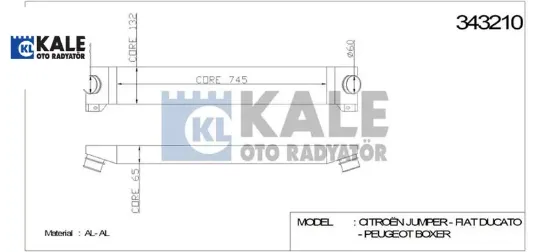 Turbo Radyatörü Ducato-boxer 2.2-3.0hdi Kale Radyatör  0384.K1 / 1347700080 / 161415  CITROEN, FIAT, PEUGEOT 343210 resmi