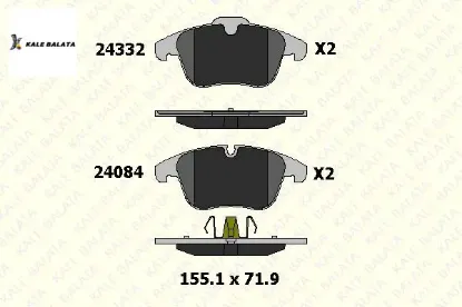 Ön Fren Balatasi 407-508-c5 X7 Kale Balata  4254.A7/ GDB1818/ 4254.24  PEUGEOT 24332 179 05 ANS KD1 resmi