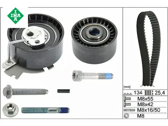 Triger Kiti 134diş   1007-206-307-partner-c3-xsara  1.6 16v Tu5jp4 Ina  0831.L2/ 0831.R9   530037910 resmi