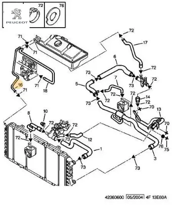 Su Borusu S-2800 Peugeot    PEUGEOT, CITROEN 1307.Z5 resmi