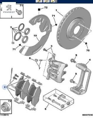 Ön Fren Balatasi  407 2.2 Ew12j4 Peugeot  4252.78/ 598663/ YENİKOD:16113   PEUGEOT, CITROEN 4253.48 resmi