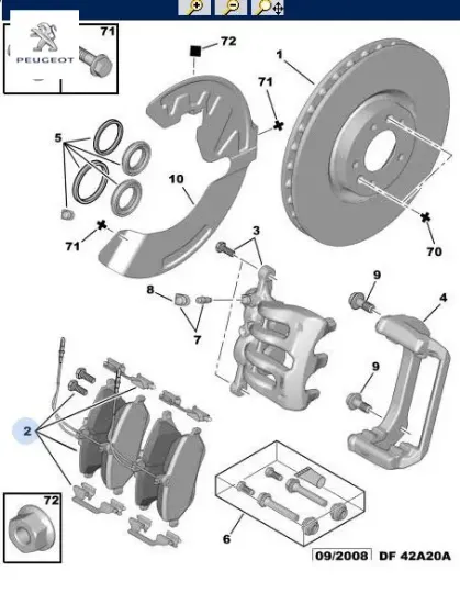 Ön Fren Balatasi 407 2.2 04-> Peugeot  4254.A3/ YENİKOD:1611334980   CITROEN, PEUGEOT 4254.10 resmi