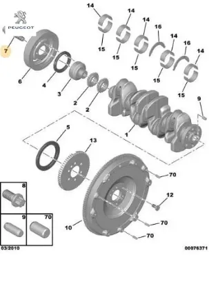Kran Kasnak Bağlan Civata Peugeot  1606466680    1606466680 resmi