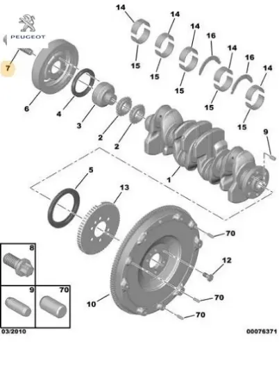 Kran Kasnak Bağlan Civata Peugeot  1606466680    1606466680 resmi