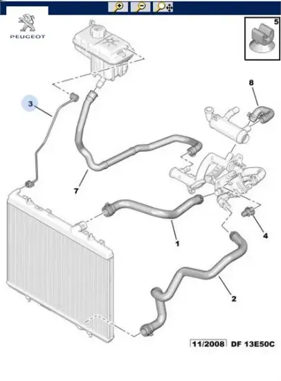 Yedek Su Depo Hortumu 407 1.6hdi Peugeot 1323.EG resmi