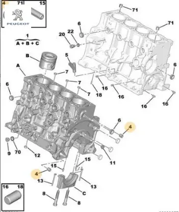 Kopilya (blokta) Partner Peugeot 0131.16 resmi