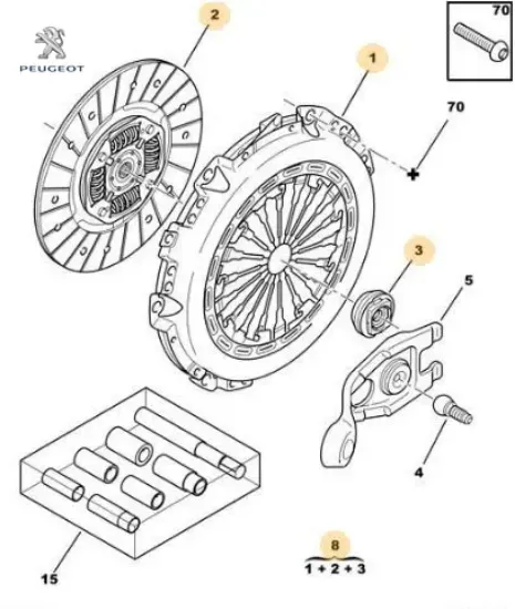 Debriyaj Baski Plaka 206-207-bipper-c2-c3 Dv4td Peugeot  2053.15/ 2052.T3/ 826372/ 2052   DS, CITROEN, PEUGEOT, OPEL 1611266580 resmi
