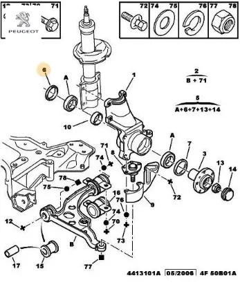 Ön Porya Keçesi Diş 63*80-12 Boxer 1.40 Peugeot    CITROEN, PEUGEOT 3346.13 resmi