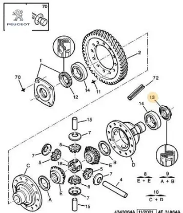 Aks Keçesi Sağ   Boxer I-ducato  Mg5t Peugeot 9806740980 ESKİ KOD: 3010.33 resmi