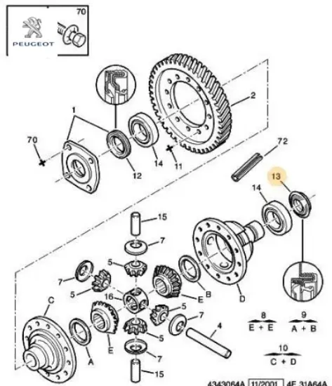 Aks Keçesi Sağ   Boxer I-ducato  Mg5t Peugeot 9806740980 ESKİ KOD: 3010.33 resmi