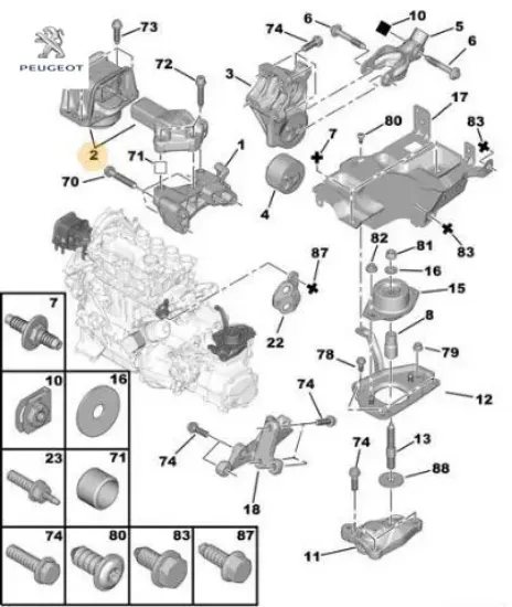 Motor Takozu  C3 307 Peugeot  1807.X2   DS, CITROEN, PEUGEOT 1807.GF resmi