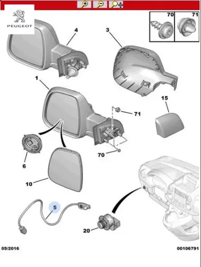 Ayna Sicaklik Müşürü 207-308-partner Tepee Peugeot  155254235    6445.F9 resmi