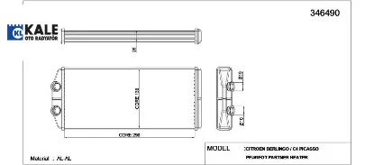 Kalorifer Radyatörü 407 04=>c5-c6 Tepee Berlingo resmi