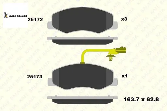 Arka Fren Balatasi 1 Fiş Master Iii-movano-nv400-jest (ikaz Kablolu) Çift Teker resmi