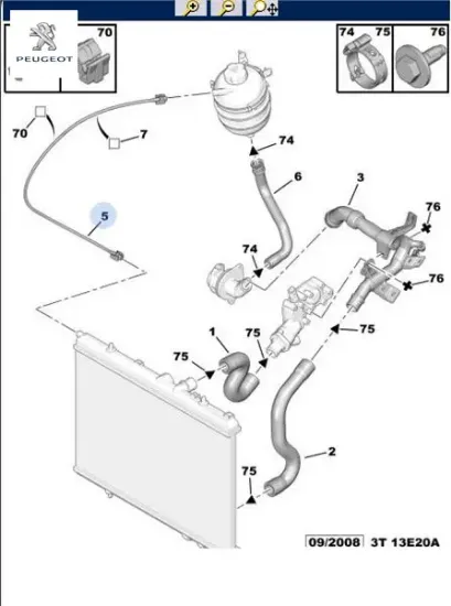 Yedek Su Depo Hortumu 206 Tu3jp/tu5jp4 Peugeot  1323.12    1323.Y2 resmi