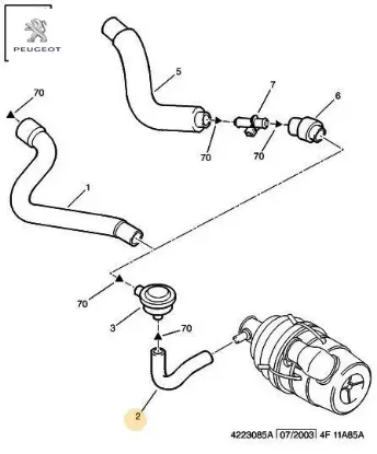 Vakum Hortumu Peugeot    CITROEN, PEUGEOT 1192.E3 resmi