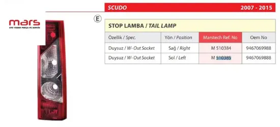Stop Lambasi Sol Duysuz Expert Iii-jumpy Iii-scudo Iii 07> resmi