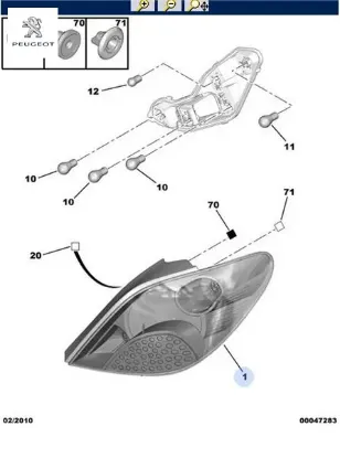 Stop Lambasi Sol  207 Peugeot  6350.Y7   PEUGEOT 6350.Y7 resmi