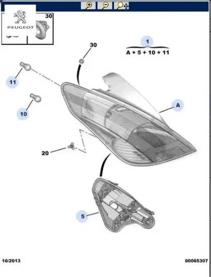 Stop Lambasi Sağ 308 2007-2010 Peugeot  6351.CV   PEUGEOT 6351.CV resmi