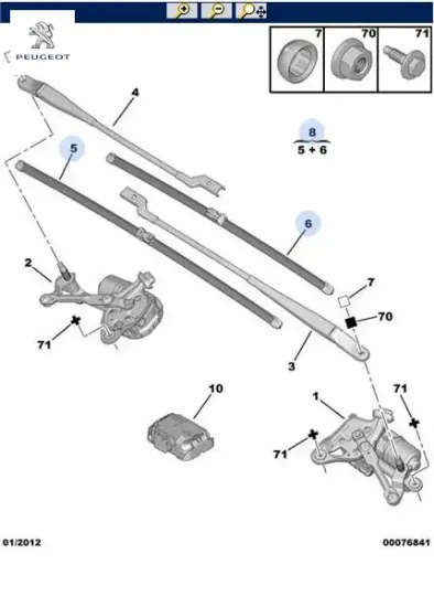 Silecek Süpürgesi Tk 3008 Ii-5008 Ii Peugeot  6423.85/ 6423.86   VOLKSWAGEN, RENAULT, OPEL, PEUGEOT, CITROEN, FORD 1608242080 resmi