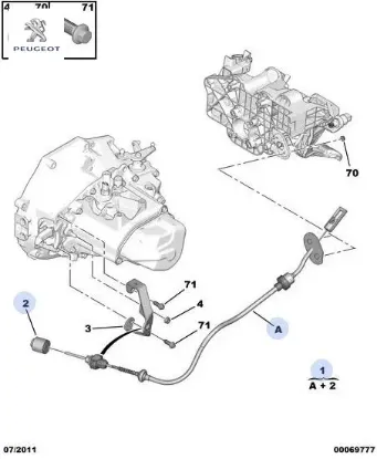 Debriyaj Teli Bipper-nemo Peugeot  2150.EA   CITROEN, PEUGEOT 2150.EA resmi