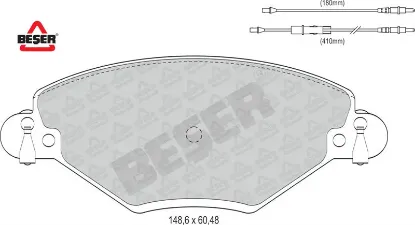 Ön Fren Balatasi C5 1.6-1.8i 01-> Fişli Beşer  23274/ 425215/ 340.0/ GDB1448  CITROEN 3935 resmi