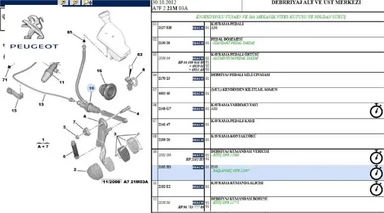 Debriyaj Üst Merkezi 207-c3 Iii Peugeot    PEUGEOT, CITROEN 2182.H3 resmi
